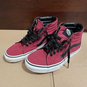 Mens Red High Top Vans Shoes 